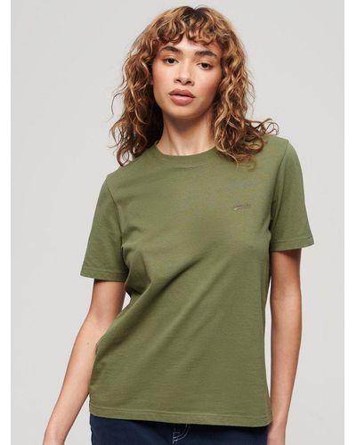 Superdry Organic Cotton Vintage Logo Embroidered T-shirt - Green