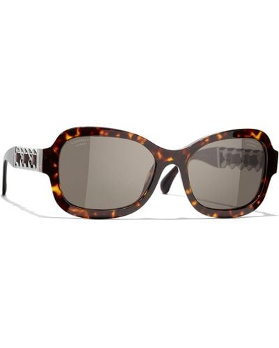 Chanel Irregular Sunglasses Ch5476q Havana/brown in Grey