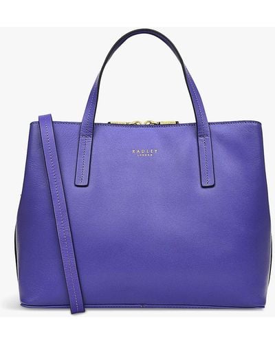 Radley Dukes Place Leather Medium Zip-top Grab Bag - Purple