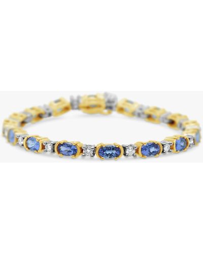 Milton & Humble Jewellery Second Hand Tanzanite & Diamond Tennis Bracelet - Metallic