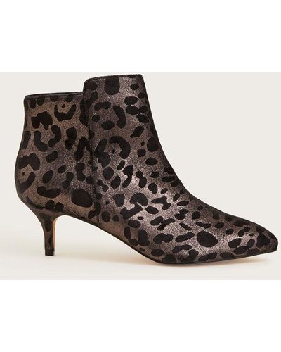 Monsoon Leopard Print Ankle Boots - Brown