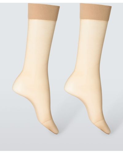 John Lewis 15 Denier Medium Support Knee High Tights - Blue