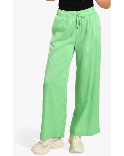 Sisters Point Visola String Tie Satin Trousers - Green