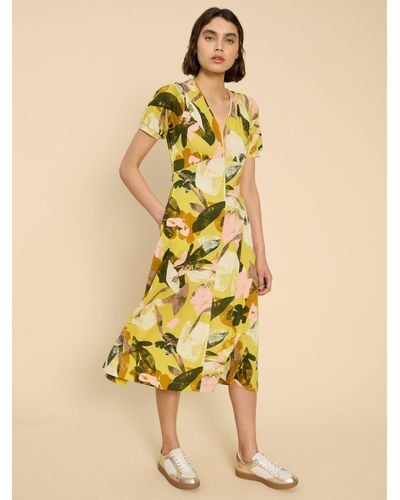 White Stuff Megan Floral Jersey Dress - Yellow