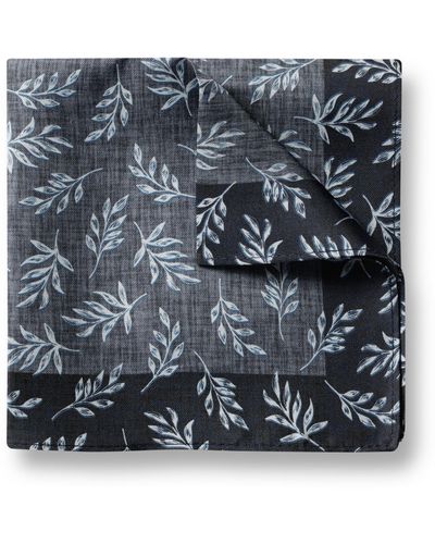 Charles Tyrwhitt Silk Pocket Square Floral Handkerchief - Grey