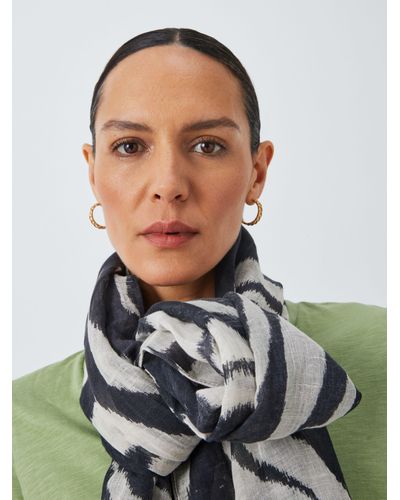 John Lewis Palm Leaf Print Scarf - White