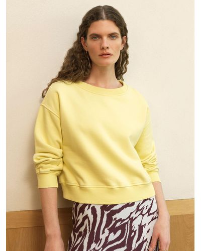 Great Plains Paloma Cotton Blend Cropped Sweatshirt - Yellow