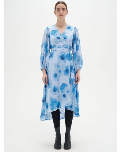 Inwear Basira Floral Long Sleeve Wrap Dress - Blue