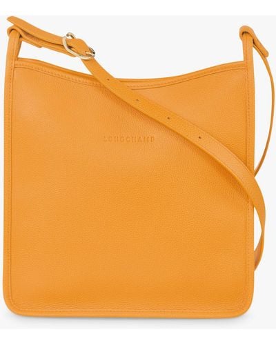 Longchamp Le Foulonné Leather Cross Body Bag - Orange