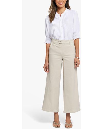 NYDJ Mona High Rise Wide Leg Ankle Trousers - White