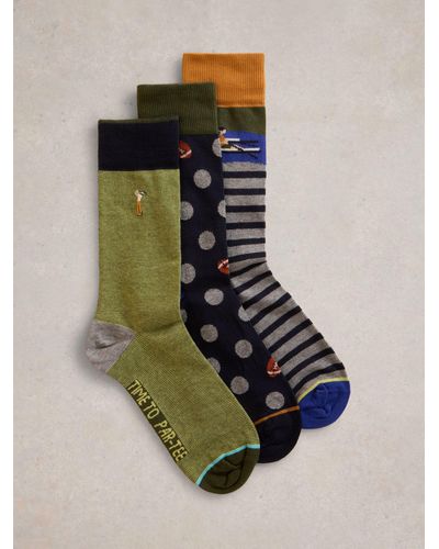 White Stuff Cotton Blend Sporty Chap Novelty Socks - Multicolour