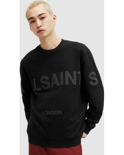 AllSaints Biggy Organic Cotton Crew Neck Sweatshirt - Black