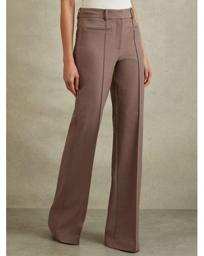 Reiss Claude Flared Trousers - Natural