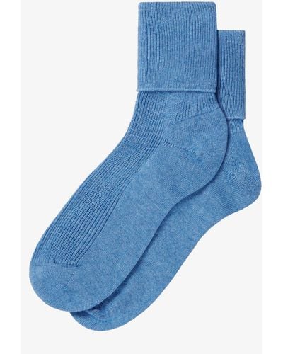 Brora Cashmere Blend Socks - Blue