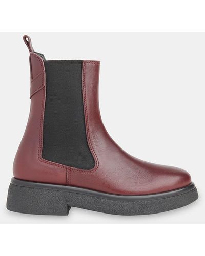 Whistles Aelin Leather Chelsea Boots - Purple