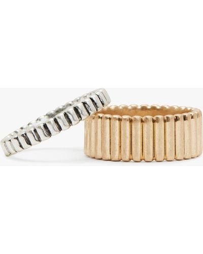 AllSaints Duo Ribbed Band Ring - White