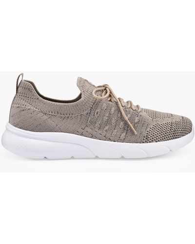 Hotter Defy Knitted Lightweight Trainers - Grey