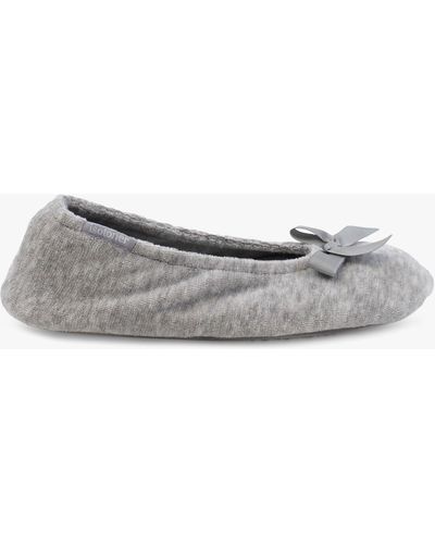 Totes Terry Ballerina Slippers - Grey