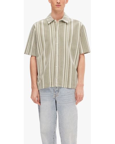 SELECTED Knitted Boxy Short Sleeve Shirt - Multicolour