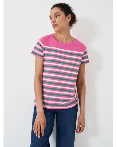 Crew Breton Stripe T-shirt - Pink