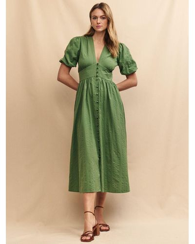 Nobody's Child Starlight Cotton Midi Dress - Green
