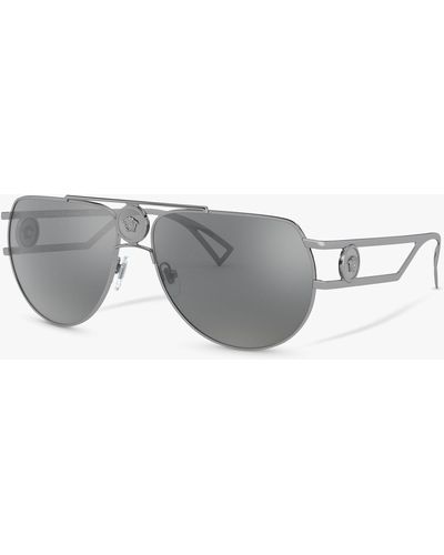 Versace Ve2225 Aviator Sunglasses - Grey