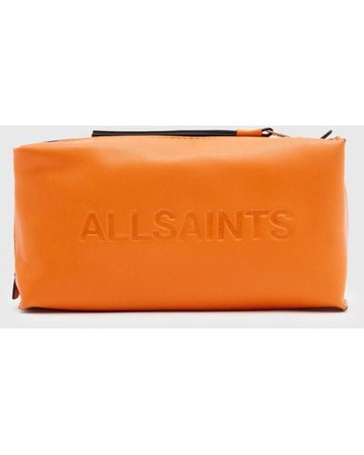 AllSaints Elliotte Leather Pouch - Orange