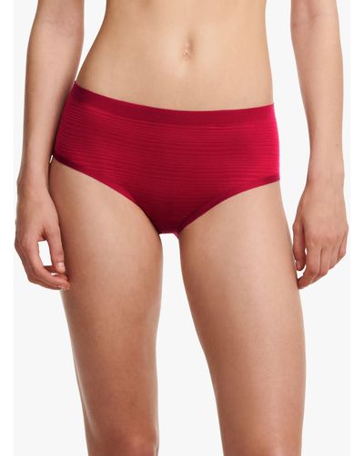 Chantelle Soft Stretch Stripes Hipster Knickers - Red