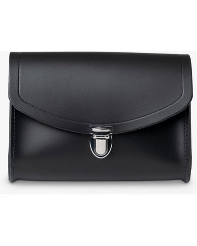 Cambridge Satchel Company The Medium Pushlock Leather Shoulder Bag - Black