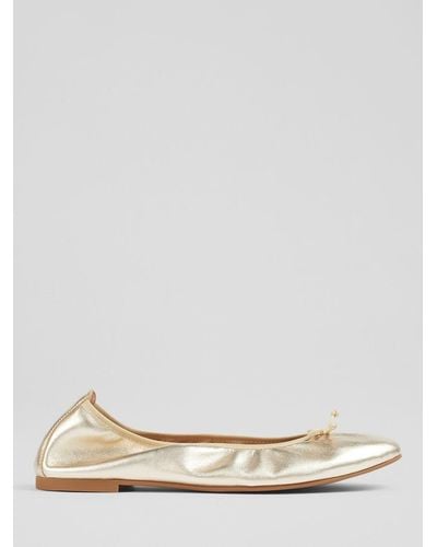 LK Bennett Rilly Nappa Leather Flats - Natural