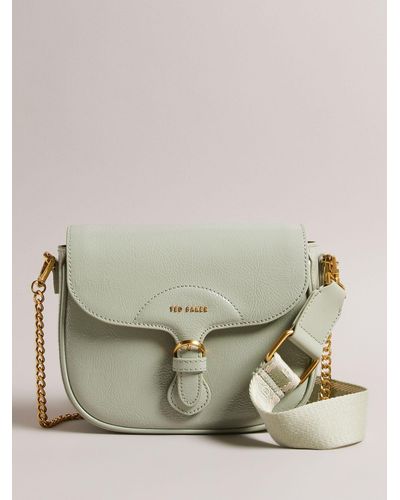 Ted Baker Esia Leather Cross Body Saddle Bag - Green