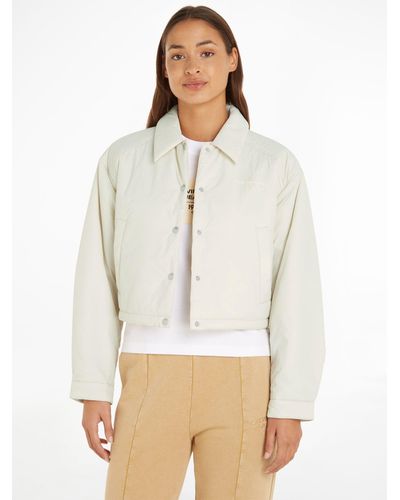 Calvin Klein Logo Cropped Jacket - White
