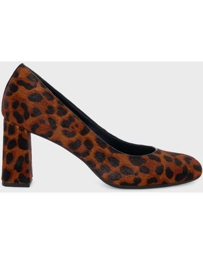 Hobbs Sonia Leopard Leather Court Shoes - Brown