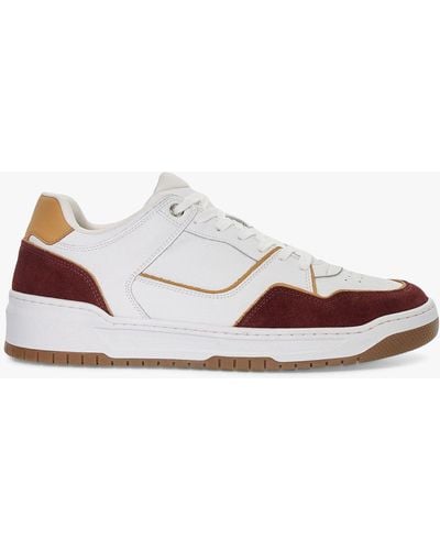 Dune Tainted Leather And Suede Trainers - White