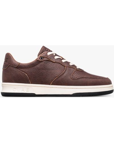 CLAE Malone Lace Up Leather Trainers - Brown