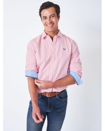 Crew Micro Stripe Cotton Shirt - Pink
