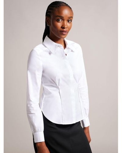 Ted Baker Kayteii Expose Seam Detail Fitted Shirt - White