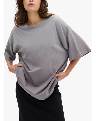 My Essential Wardrobe Lisa Dip Dye Casual Fit T-shirt - Grey