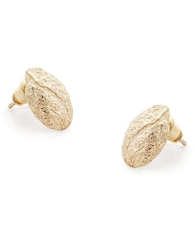 Tutti & Co Chunky Textured Stud Earrings - Natural