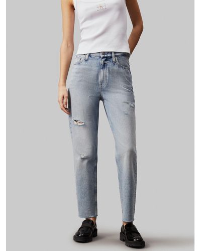 Calvin Klein Tapered Mom Jeans - Blue