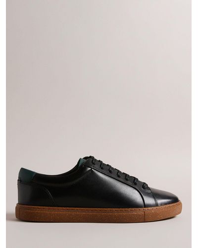 Ted Baker Udamou Lace Up Leather Trainers - Black