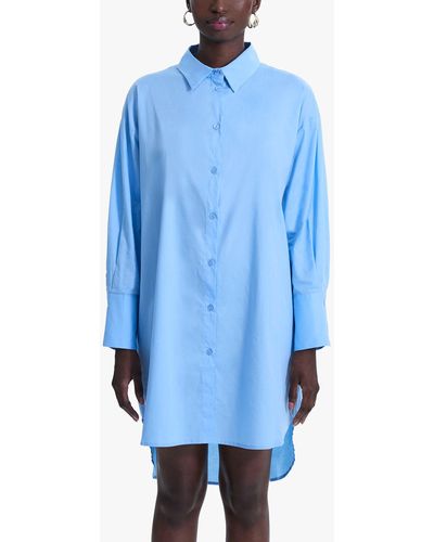 James Lakeland Oversized Plain Shirt - Blue