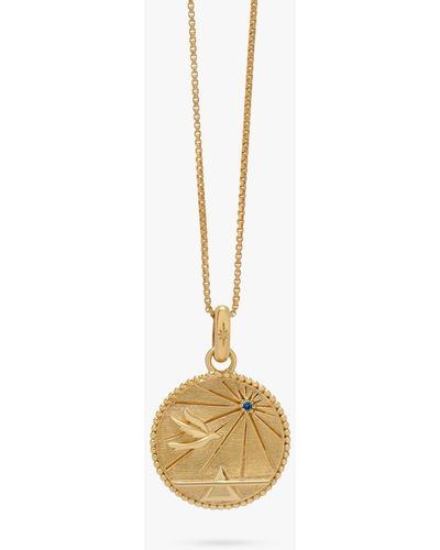 Rachel Jackson Personalised Elements Air Art Coin Pendant Necklace - Metallic