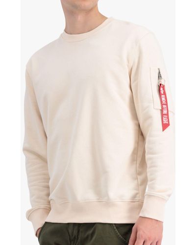 Alpha Industries Usn Blood Chit French Terry Sweatshirt - Natural
