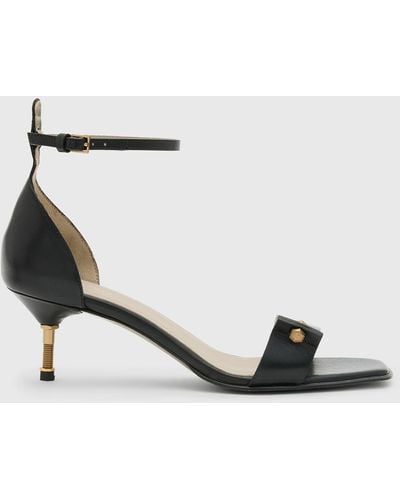 AllSaints Gloria Leather Heel Sandals - Black