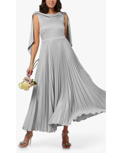 Closet Bridesmaid Pleated Maxi Dress - Grey