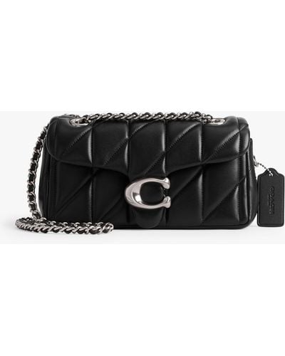 COACH Tabby 20 Quilted Leather Chain Strap Cross Body Bag - Black