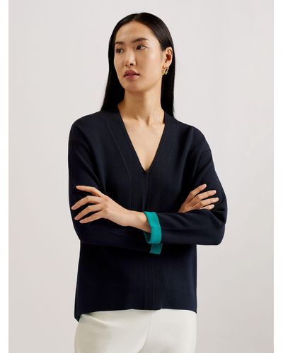 Ted Baker Mikelaa Twisted Neck Jumper - Blue