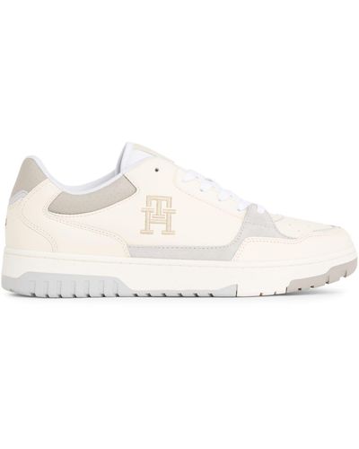 Tommy Hilfiger Leather Street Trainers - Natural