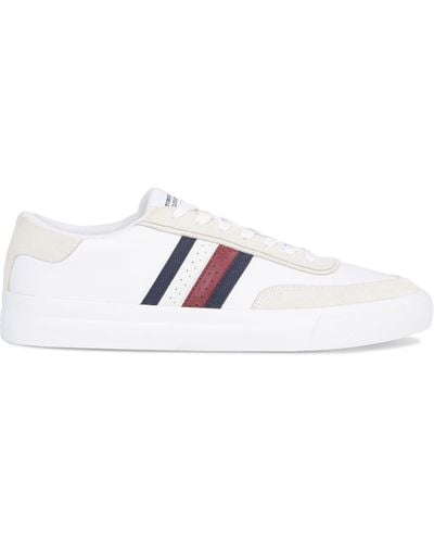Tommy Hilfiger Cupsole Leather Low Top Trainers - White